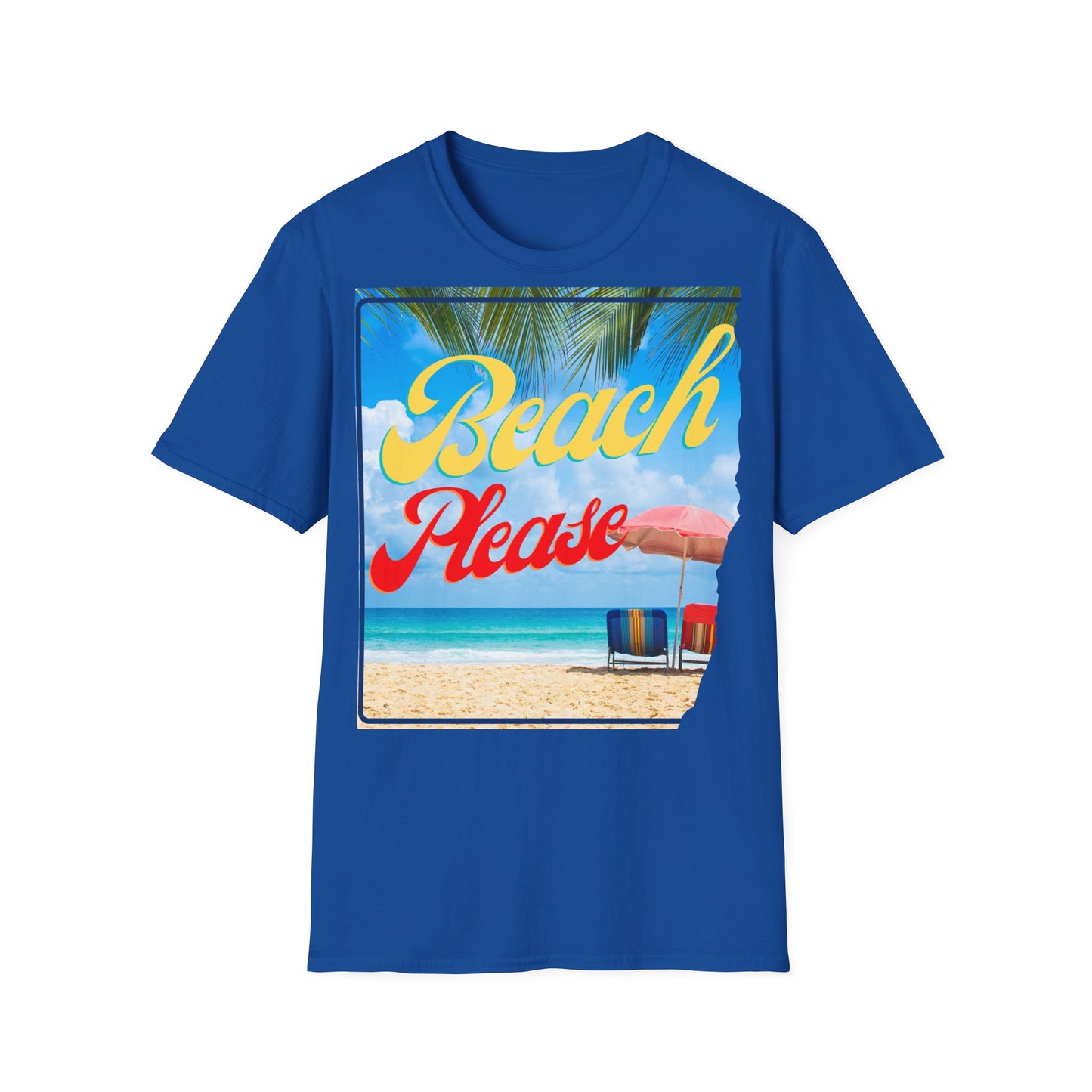 Beach Please Unisex Softstyle T-Shirt - Fun Summer Vibe for Beach Lovers