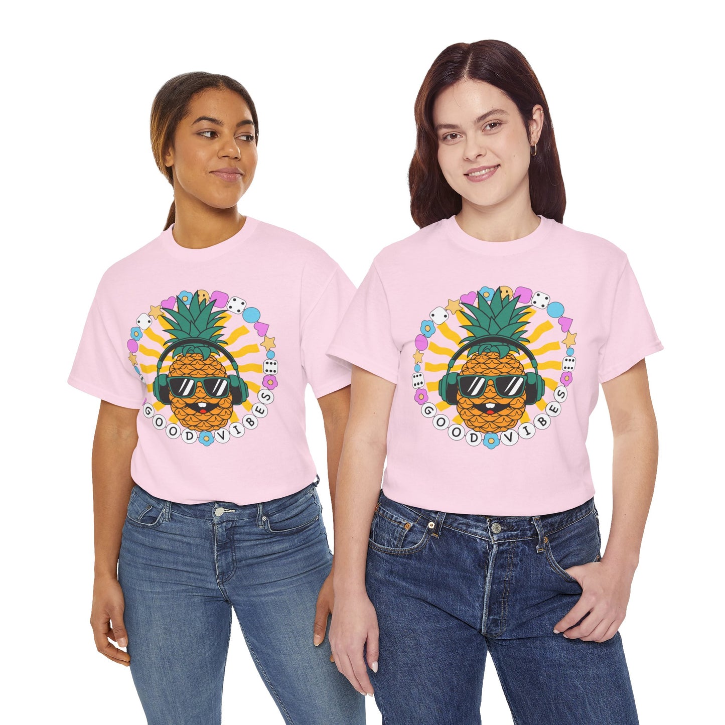 Good Vibes Pineapple Unisex Summer T-Shirt