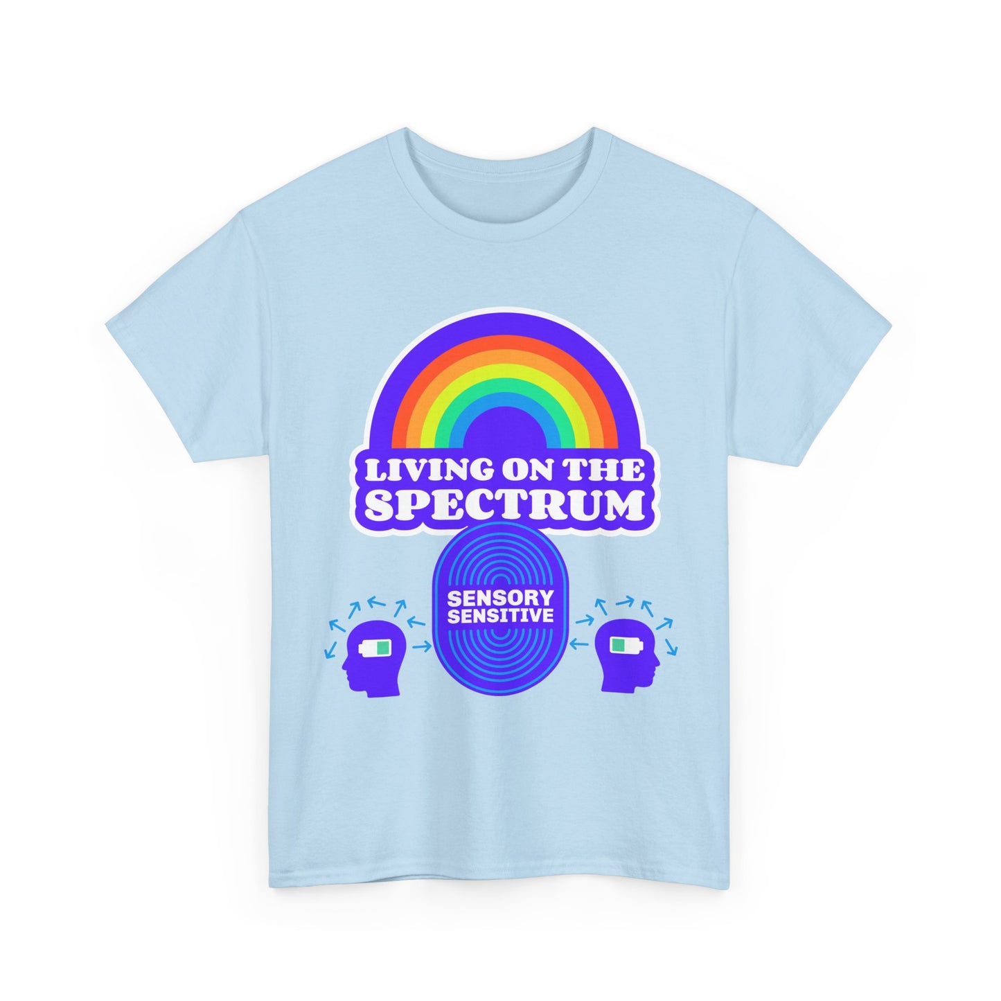 Living On The Spectrum Rainbow Tee, Autism Awareness Shirt, Sensory Sensitive T-Shirt, Gift for Neurodiversity