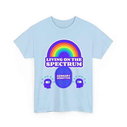 Living On The Spectrum Rainbow Tee, Autism Awareness Shirt, Sensory Sensitive T-Shirt, Gift for Neurodiversity