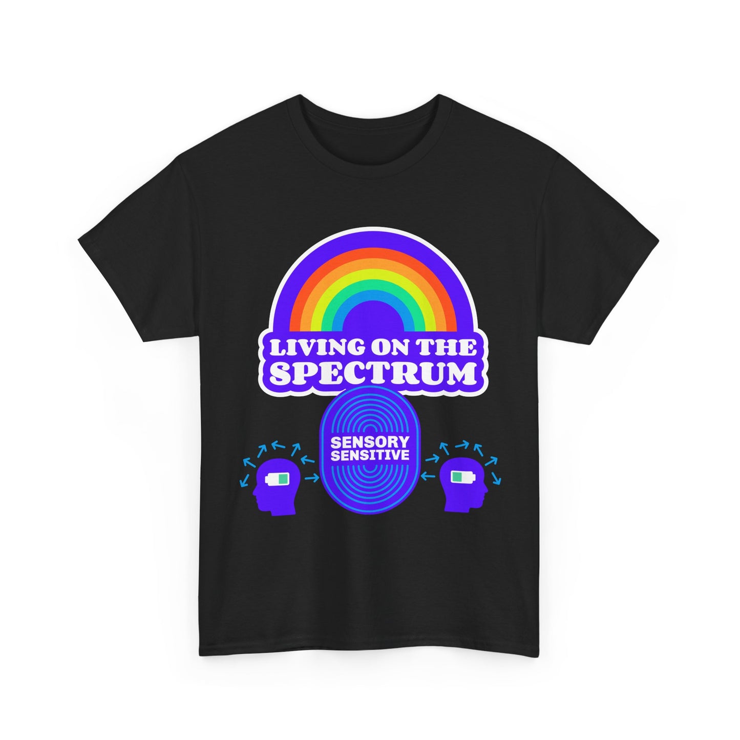 Living On The Spectrum Rainbow Tee, Autism Awareness Shirt, Sensory Sensitive T-Shirt, Gift for Neurodiversity
