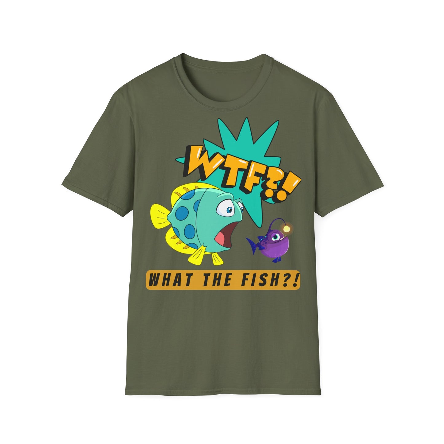 WTF?! What the Fish?! Unisex Softstyle T-Shirt - Fun Graphic Tee