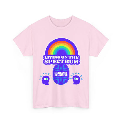 Living On The Spectrum Rainbow Tee, Autism Awareness Shirt, Sensory Sensitive T-Shirt, Gift for Neurodiversity