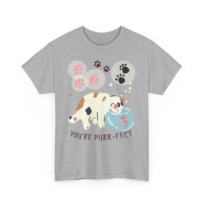 You're Purr-Fect Cat Lover Tee - Unisex Heavy Cotton Shirt