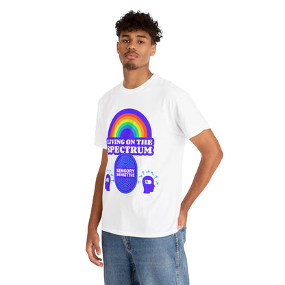 Living On The Spectrum Rainbow Tee, Autism Awareness Shirt, Sensory Sensitive T-Shirt, Gift for Neurodiversity
